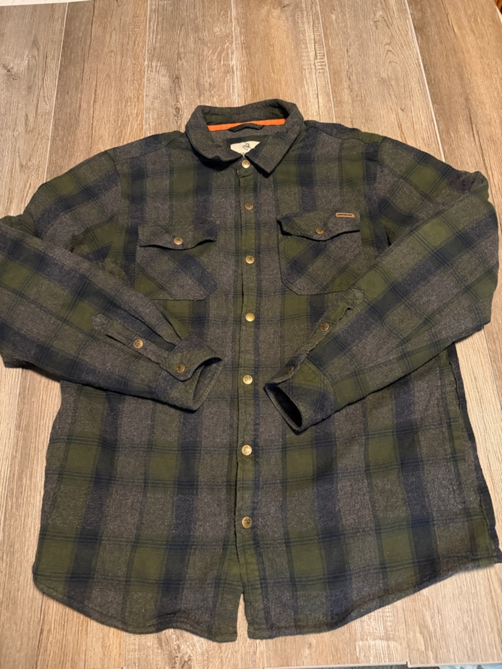 Legendary Whitetails Olive Green & Navy Plaid Lightweight Jacket Shirt